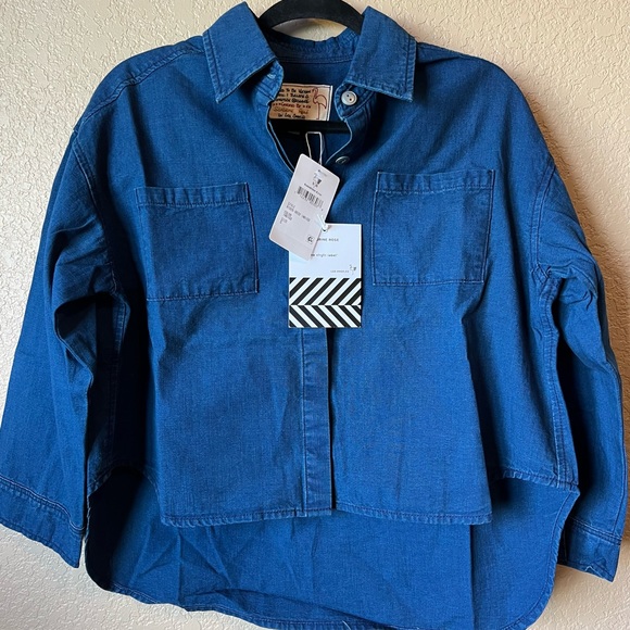 NWT SANDRINE ROSE Double Pocket Denim Shirt Size S - Picture 1 of 2